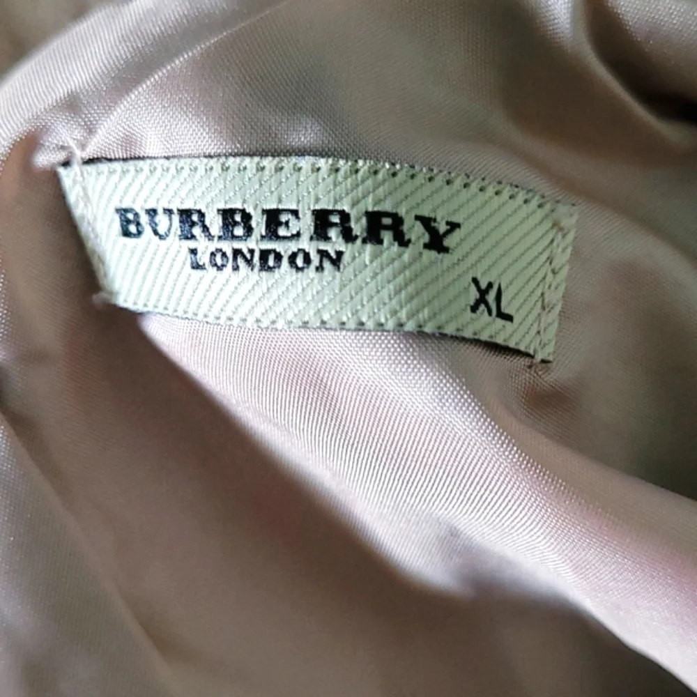 Burberry London Nova Check Pleated Dress Buttons Front Panel And Satin Belt XL
